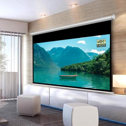 72-Zoll-Motorleinwand mit Fernbedienung, elektrische Leinwände, 4:3, 16:9, 4K, elektrische Projektionsleinwand, perfekt für Heimkino-Fernseher (72 Zoll (4:3))