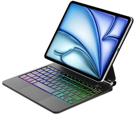 Magic Keyboard for iPad Air 11(M4 2026, M3 2025, M2 2024)/Air 10.9(5e/4e Gén) and iPad Pro 11(2018-2022), Slim Magnetic Floating Stand and Multi-Touch Trackpad, UK Keyboard Case with Backlit, Black