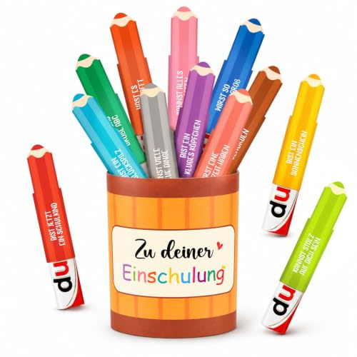 WenmthG 13 Stück Aufkleber Einschulung für Duplo Pralinen, ohne Schokolade | Sticker Einschulung für Duplo Pralinen Packungen, Kreatives Geschenk für Einschulung, Schulanfang & Füllung für Schultüte