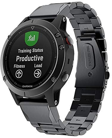 TOPsic Armband für Garmin Fenix 5, 22mm Edelstahl Link Armband Easy Fit Uhrenarmband für Instinct/Fenix 5/Fenix 5 Plus/Forerunner 935/Fenix 6/Fenix 6 Pro/Fenix 7/Fenix 7 Solar/Fenix 7 Sapphire Solar