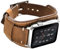 Leotop Correa Compatible con Apple Watch 45mm 44mm 42mm 41mm 40mm 38mm, Vintage Pulsera de Cuero Genuino Reemplazo Banda de Bucle Acero Compatible iWatch Series 7/6/5/4/3/2/1 SE (45/44/42mm, Marrón)
