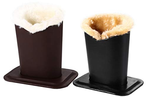 Toyvian 2Pcs Portable Glasses Holder Stand with Plush Lining Leather Eyeglass Holder for Home Office Car Desktop Storage