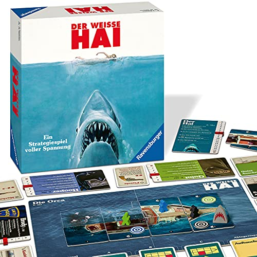 Ravensburger Brettspiel Der Weisse Hai - Spannendes Strategiespiel für Erwachsene und Kinder ab 12 Jahren, Spiel zum berühmten Filmklassiker für 2-4 Spieler [Exklusiv bei Amazon]