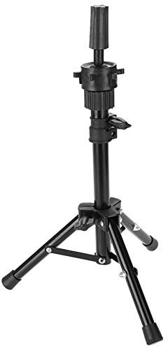 Wig Stand Tripod Adjustable Mannequin Head Holder, Mannequin Head Tripod Stand for Hairdressing Hair Styling Training Salon Hairstylist Cosmetologist, Stable Wig Head Stand 30-58.5cm (Black)