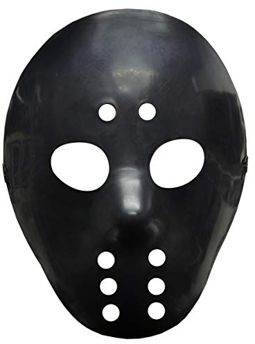 Horror-Shop Schwarze Jason Eishockey Maske für Halloween