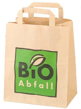 bioMat Sacchetti di Carta con Manici Compostabili 8l, 240 Sacchetti di Carta Kraft, Resistenti all'Umidità, Doppio Fondo