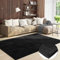 VIMODA Teppich Wohnzimmer Kurzflor Einfarbig für Schlafzimmer kinderzimmer weicher pflegeleichter, versch.- Größen, Farben, Farbe:Schwarz, Size:140x200 cm