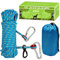 Hunde-Spannkabel für Camping, 15,2 m/21,3 m/30,5 m, tragbares, reflektierendes Überkopf-Trolley-System für Hunde bis zu 136 kg – Hundeleine für Hof, Camping, Parks, Veranstaltungen im Freien, Blau