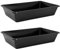 Petigi 2X Wanne aus Kunststoff Plastik Schüssel 20 L Staubbad Sandbad Plastikwanne Fusswanne Badewanne Kunststoffwanne eckig 60x40x12 cm Schwarz Aufbewahrung