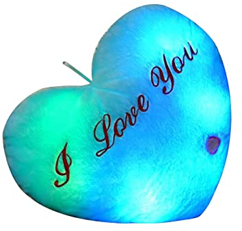 Kissen Stern Led Leuchtende Kissen Stern Kissen Mehrfarbig Throw Kissen Leuchtende Kinder Kissen (Blau, F)