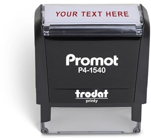 Promot Self Inking 1 Line Custom Stamp - Personalized Name Stamp for Office, Teacher, Address & Business Label Stamp - Choose Font, Ink Color, Pad, for Personal & Professional Use - Small
