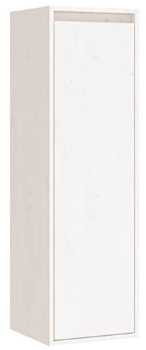 vidaXL Wandschrank Hängeschrank TV Schrank Holzschrank TV Möbel Regal Aufbewahrung Wohnzimmer Bücherschrank Weiß 30x30x100cm Massivholz Kiefer