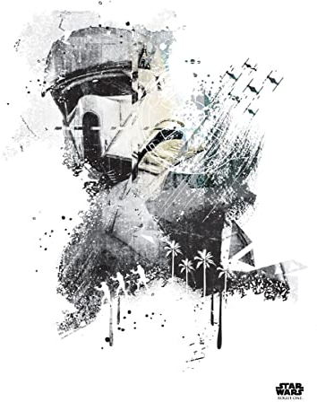 Displate Offiziell Star Wars MetallPoster Magnetische Befestigung Inklusive Lizenziert Bilder Hochwertiges Poster Rogue One Jammed Transmission - Scarif Trooper 45 cm x 32 cm