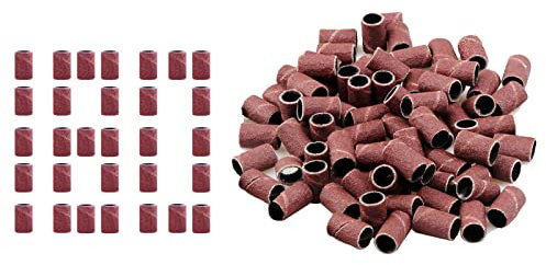 Jaimela 100 ​Pièces Embouts de Ponceuse Embouts, #180 Manchons de Ponsage pour Polir des Ongles, Bandes de Ponçage pour Manucure Pédicure