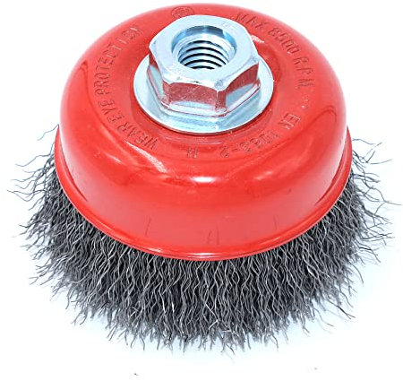HOYIN Wire Cup Brush,5/8-11NC for Angle Grinders (72363-4 Coarse Crimped0.014)