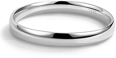 Dankadi Bracelet Poli Massif en 925 Argent 8MM de Large Plat Demi-Rond, 60 65 68MM de Diamètre Jonc de Manchette Lisse Plein D'argent Simple Style Classique Pour Femme Fille Mère(Diamètre 68MM, 8MM)