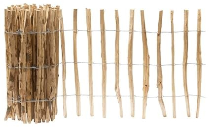 Garmix Staketenzaun Holzzaun Holzlamellen Gartenzaun 5m (80cm 7-8cm)