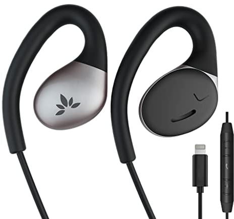 Avantree Resolve (Small-Medium) – Wired Open-Ear Earbuds w/Mic & Over-Ear Hook, for Women, Kids & Young Men w/Small Ears, Ideal for Office, Outdoor & Home, Lightning Connector