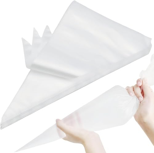 Uwish™ 110 Pcs 12-Inch Thick Disposable Piping Bags for Effortless and Mess-Free Cake, Pie, and Cookie Decorating