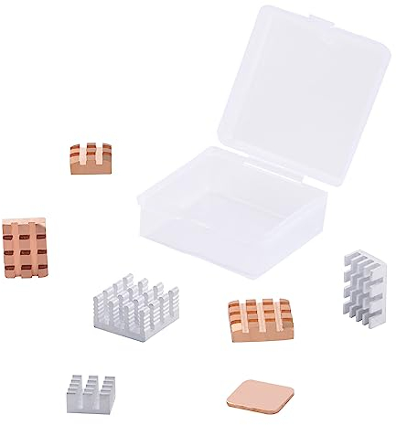 GeeekPi Raspberry Pi Copper Heatsink Radiator with Thermal Conductive Adhesive 15x15x5mm for Raspberry Pi/Orange Pi/Rock Pi/Tinker Board/PCB Board CPU Chip