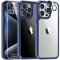TAURI 3 in 1 für iPhone 15 Pro Max Hülle, 1 Handyhülle+2 Schutzfolie, [Nie Vergilbung] Handyhülle für iPhone 15 Pro Max Case Schlanke Stoßfeste Anti-Kratzt - Blau