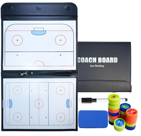 Joyeee Tavola da hockey su ghiaccio tattica di alta qualità con lavagna cancellabile a secco completa e mezza corta, cancellabile a secco, pennarello, strumento per allenatore di hockey