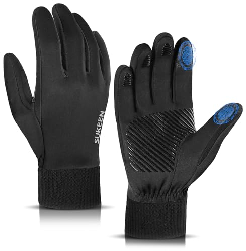 Sukeen Handschuhe Herren Damen Thermo Winterhandschuhe Wasserdichter Winter Fahrradhandschuhe Laufhandschuhe Sporthandschuh rutschfeste Handschuhe für Wandern Arbeit