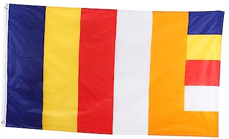 Yardwe Buddhistische Flagge Tibetische Gebetsfahne Segensflagge Buddhistische Altarzubehör Outdoor-Buddhismus-Flagge Wimpelkette Outdoor-Gartenflagge Altarflagge Outdoor-Flagge