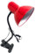 damastoreitalia Lampada da Tavolo in Metallo con Braccio flessibile Testa Girevole e pinza Attacco E27 Ideale per Scrivania lettura studio (Rossa con pinza)