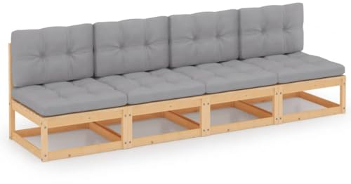 UTSRABFA Sofa Sitzbank Esszimmer Cord Sofa Küchensofa 4-Sitzer-Gartensofa mit Kissen Kiefer Massivholz Geeignet für Café, Wohnzimmer, Gästezimmer, Büro
