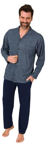 Normann Herren Langarm Schlafanzug Pyjama zum durchknöpfen, auch in Übergrössen