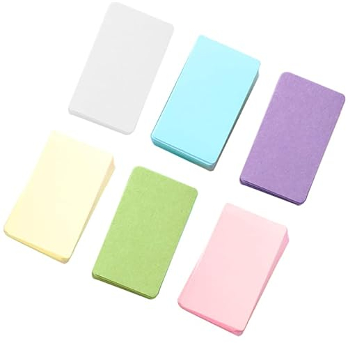 300 Stück Blanko Papier Karten, Karteikarten,Spielkarten,Memory Karten Blanko,Kraftpapierkarten,Visitenkarten Papier für Heimwerken Gedächtnis Lernen,9 x 5 cm(6 Farben)