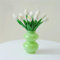 JSPYFITS Milchig Grün Glas Vase Für Pampasgras Ins Moderne Flower Vase Für Heimdekoration Boho Stil Vasen Glas für Hochzeit Doppelte Kugeln vasen für Dekoration,Geometrische vasen für Haus/Büro/Party