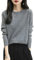 Chanyarn Maglione Girocollo da Donna in 100% Lana Merino 2025 Maglione Lavorato a Maglia Senza Cuciture a Maniche Lunghe (Grey,L)