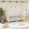 Hommdiy Kinderbett, Kinder Bettgestell mit robusten Latten, Hausbett für Kleinkinder ab 4 Jahren, Einzelbett Kinder Jugendbett Holzbett Stil E,80 x 160 cm，Natur