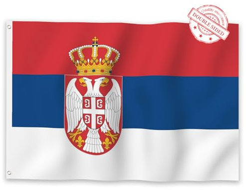 Aoihrraan Serbien Flagge 80x120cm Doppelseitige Serbischen Nationalflaggen Banner Für Outdoor Feiern Haus Garten Veranda Party Dekoration Fahnen Mit 2 Stabilen Ösen Präzision Maschine Genäht