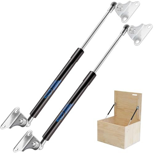 Koaudb Verin Hydraulique de 500MM 200N/20,4kg avec Supports de montage en L Verin Hydraulique de Coffre Verin a Gaz pour Lit Ottoman Porte Meuble (Poids du couvercle adapté 17-23kg)