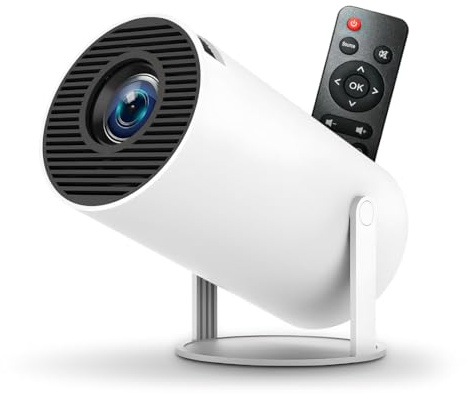 BYCO® Mini Proiettore Portatile con WiFi 5G e Bluetooth 5.0 - Proiettore LED con Android OS, Correzione Trapezoidale Automatica, Supporto 4K, Ideale per Home Theater e Intrattenimento