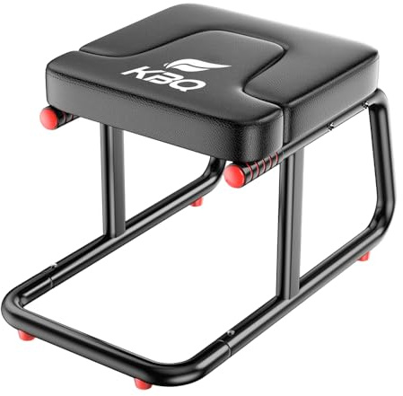 KBQ Yoga Headstand Bench, Yoga Inversion Chair, Headstand Trainer – U-Shaped Stool with 400LB Capacity, Double Armrest, Non-Slip Fitness Aid, Thick Breathable Mat, Home & Gym Stability Stool (Black)