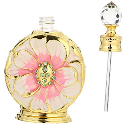WRITWAA Flacon Verre Créatif Pour Huile Essentielle Rose Bouteille Vide Étanche Pour Parfum Et Produits Cosmétiques Portable Pour Voyage Et Usage Quotidien