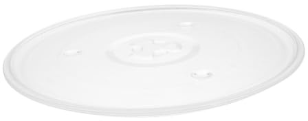 Mikrowellen Glasdrehteller 27cm aus Dickem Glas, Hitzebeständig Rund | Mikrowellengeräte, Leicht zu Reinigen, Stabile Ausführung, Weiße Farbe, Zubehörteil, Rutschfeste Oberfläche