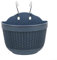 Pot de fleurs semi-circulaire en plastique résistant à suspendre pour petits espaces (bleu)