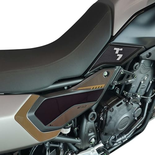 LABELBIKE Pegatinas 3D Moto Depósito Compatible con Yamaha | Tenere 700 2025, protección lateral resina, antiarañazos, decoración, oro