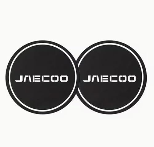 JAECOO Car Cup Holder Insert, Black Silicone Coaster Mat, 7cm Diameter, Anti-Slip Vehicle Accessories, 2 Pack