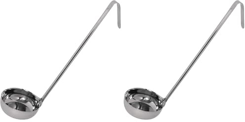 Vogue GG005 Flat Bottom Ladle 168ml Stainless Steel Kitchen Cooking Serving Utensil (Pack of 2)