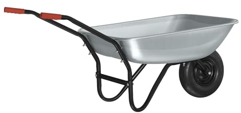 Gecheer Carriola da Giardino, per Trasporto di Terra Piante e Attrezzi, 133 x 62,5 x 58 cm, in Acciaio, Robusta e Resistente alle Intemperie, per Uso Esterno