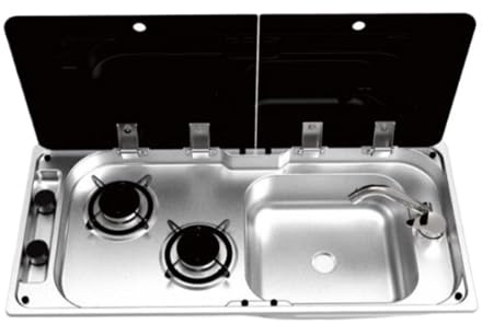 Wohnmobil-Spüle, Gaskochfeld Mit Deckel, Spüle, Armaturen Platz Sparen