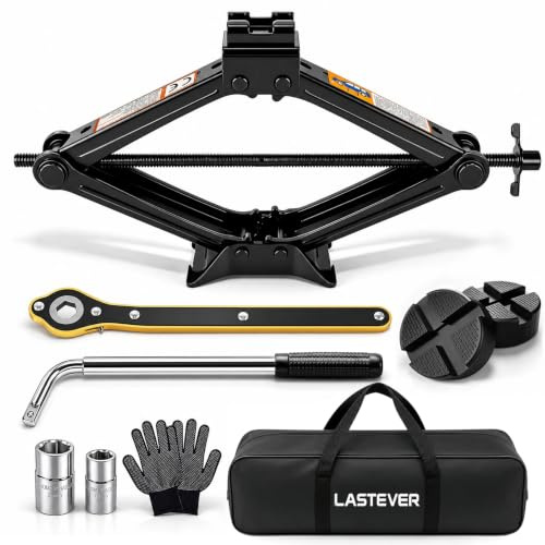 Wagenheber 2.5T/2500kg, Universelle Scherenwagenheber für Auto mit Gummiauflage,Tragbarer Wagenheber mit Radmutternschlüssel, Auto-Notfallset für SUV MPV, Ideal für Wartung Reparatur