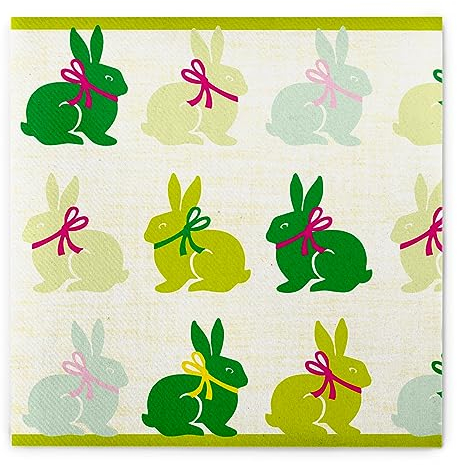 Sovie HOME Linclass® Airlaid Serviette RUBY | Grün | saugstark und reißfest | Oster Frühstück | 40x40cm | 12 Stück