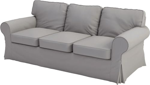 Custom Slipcover Replacement Ektorp 3 Sitzer Sofa Baumwollabdeckung Replacement ist nach Maß Slipcover Für Ektorp-Sofa-Abdeckung Hellgrau strapazierfähige Baumwolle